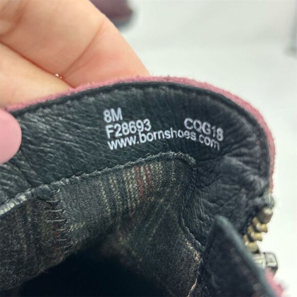 Born Women's Burgundy Red Purple Suede Ankle Boots Size 8M Boho Casual Buckle - Picture 14 of 14